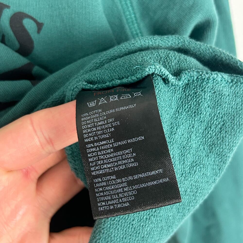 Anthropologie Green Paris Graphic Long Sleeve Cropped Crew Neck Sweatshirt S - Picture 5 of 6